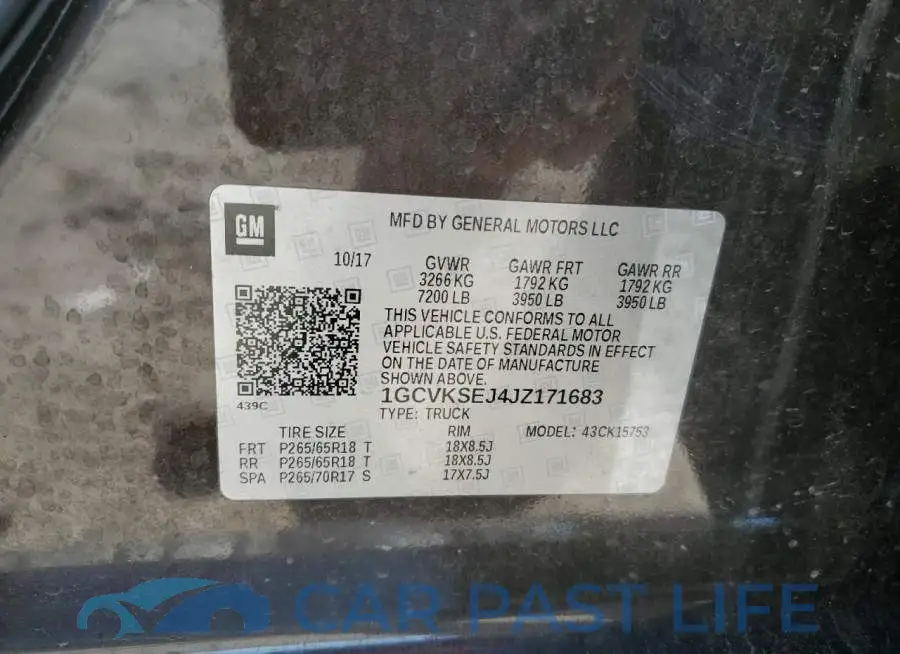 1GCVKSEJ4JZ171683# 12
