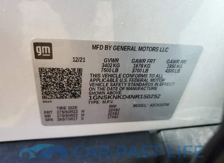 1GNSKNKD4NR150252# 13