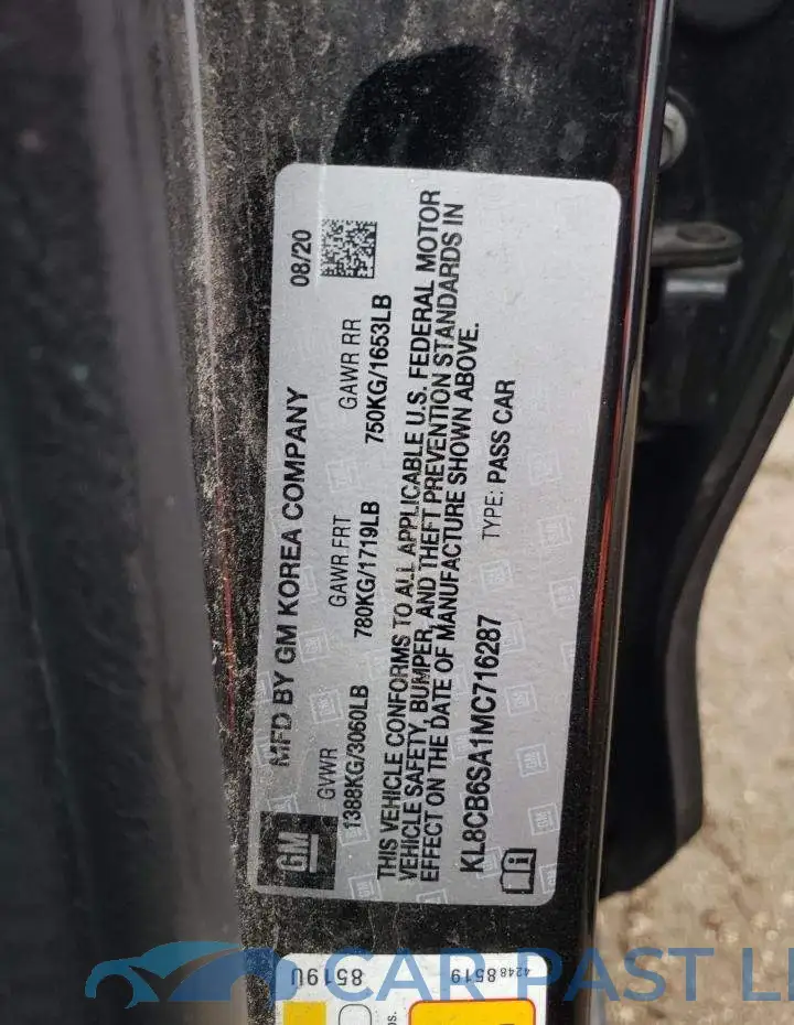 KL8CB6SA1MC716287# 12