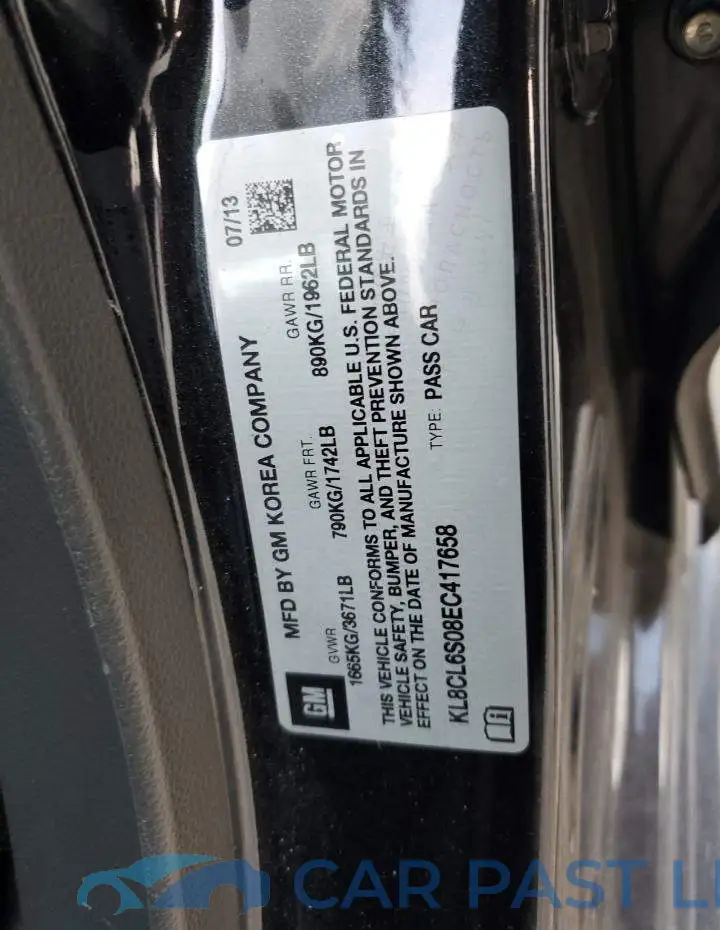 KL8CL6S08EC417658# 12