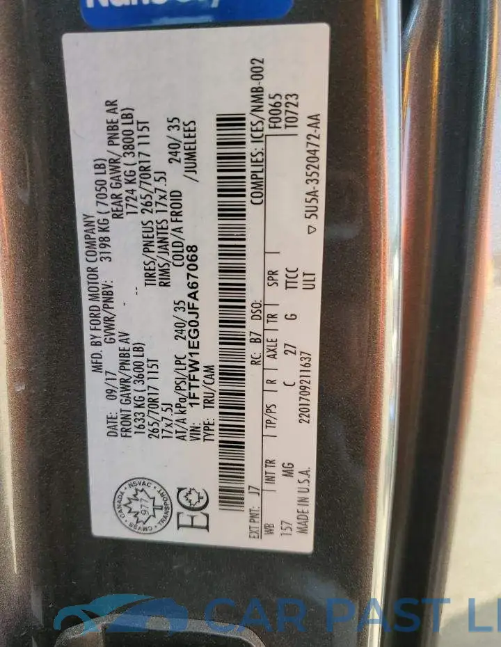 1FTFW1EG0JFA67068# 13