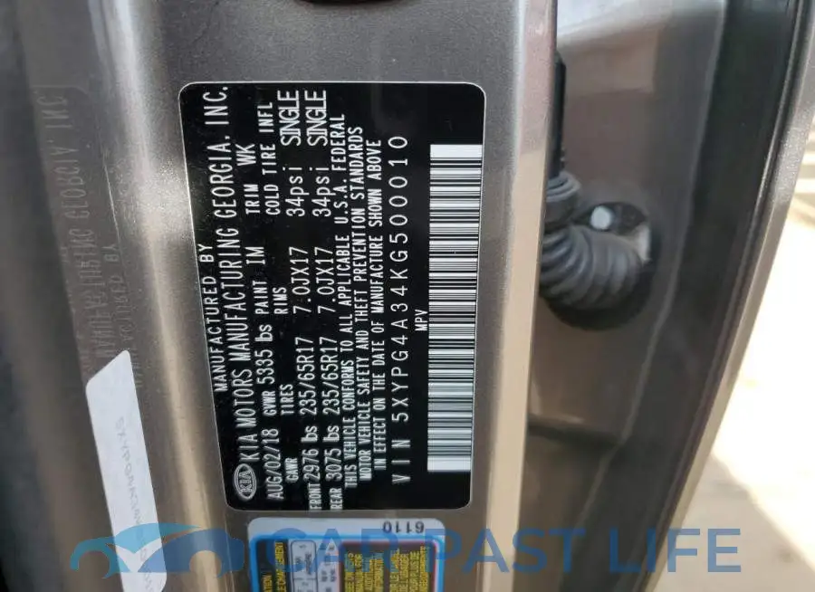5XYPG4A34KG500010# 13