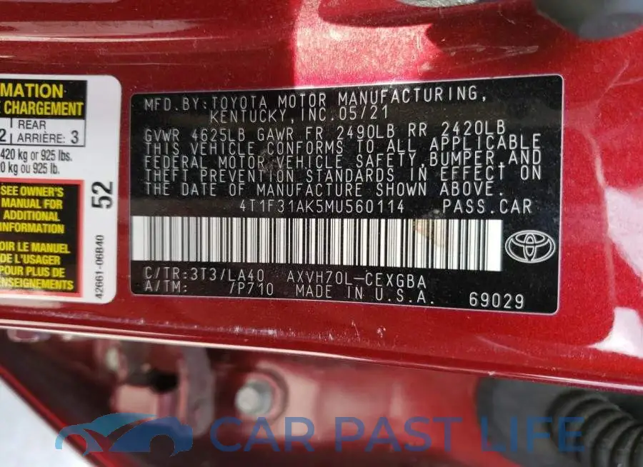 4T1F31AK5MU560114# 13