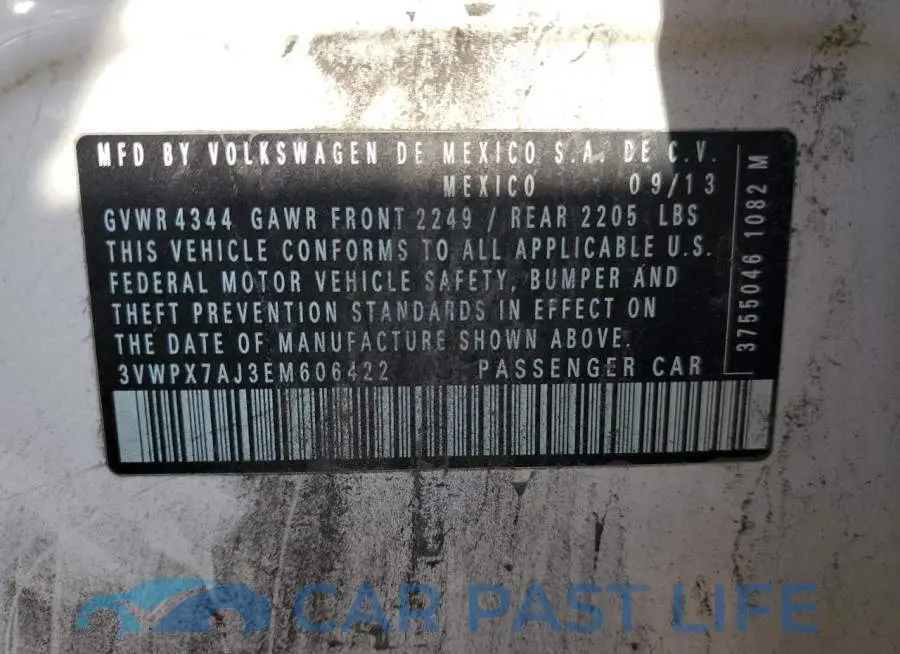 3VWPX7AJ3EM606422# 12