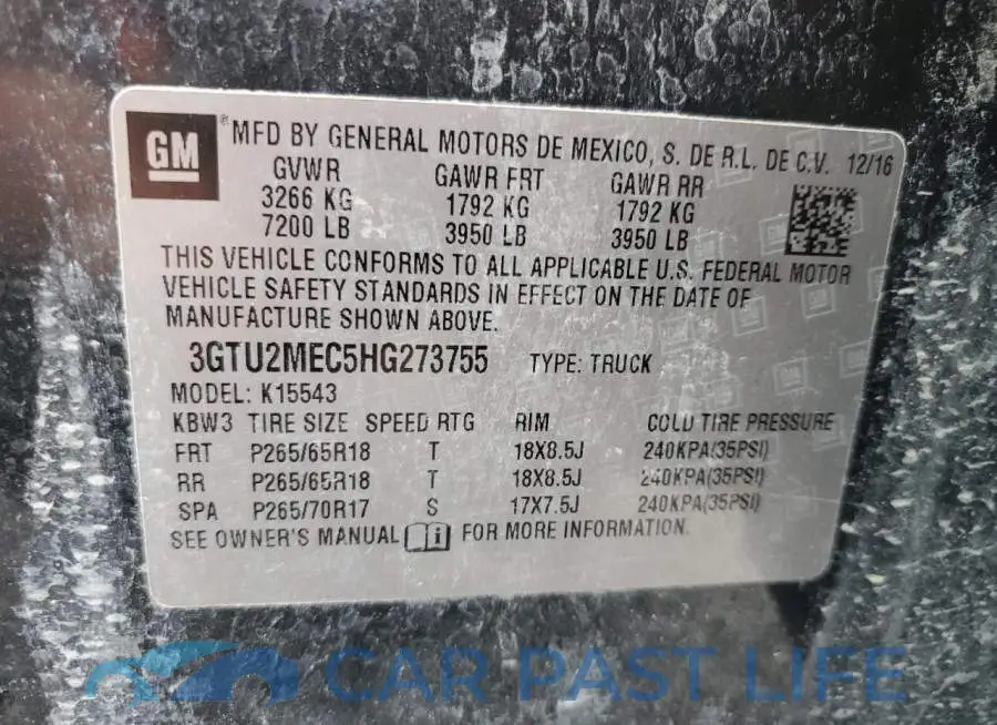 3GTU2MEC5HG273755# 12