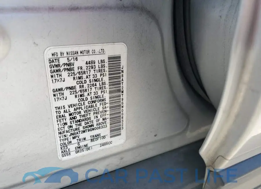 JN8AT2MT9GW006323# 12