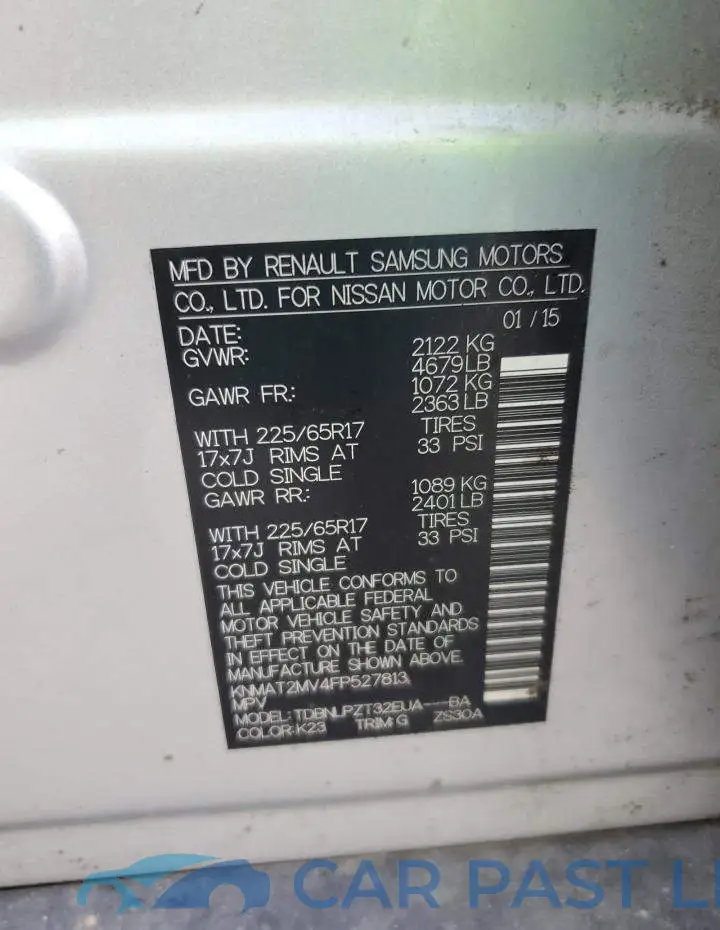 KNMAT2MV4FP527813# 13
