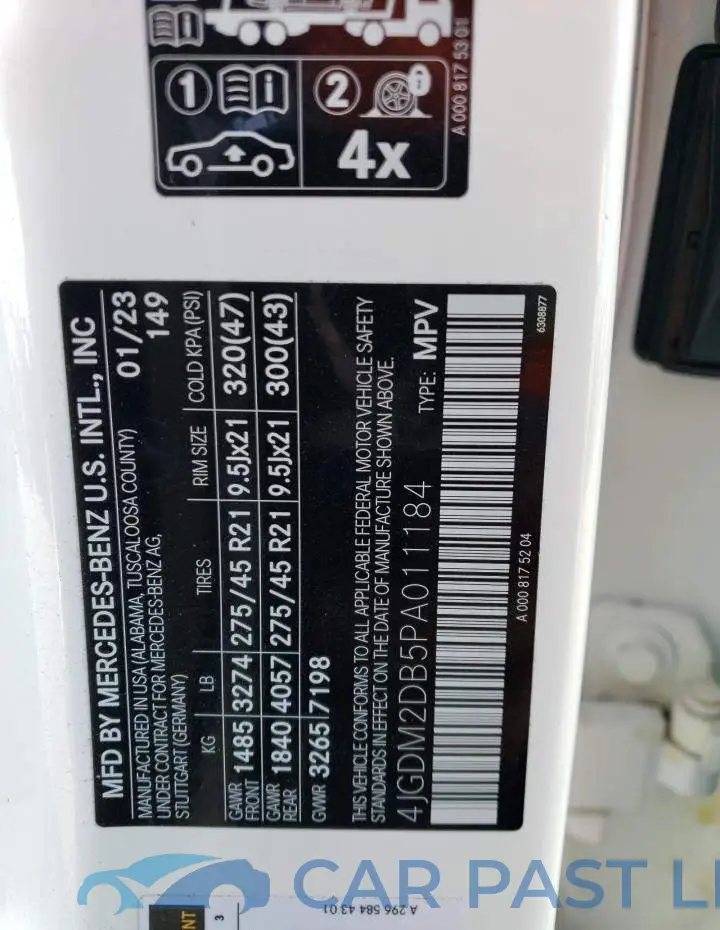 4JGDM2DB5PA011184# 12