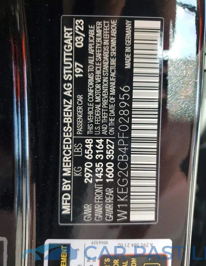 W1KEG2CB4PF028956# 13