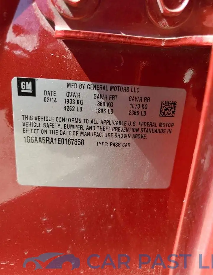 1G6AA5RA1E0167858# 12