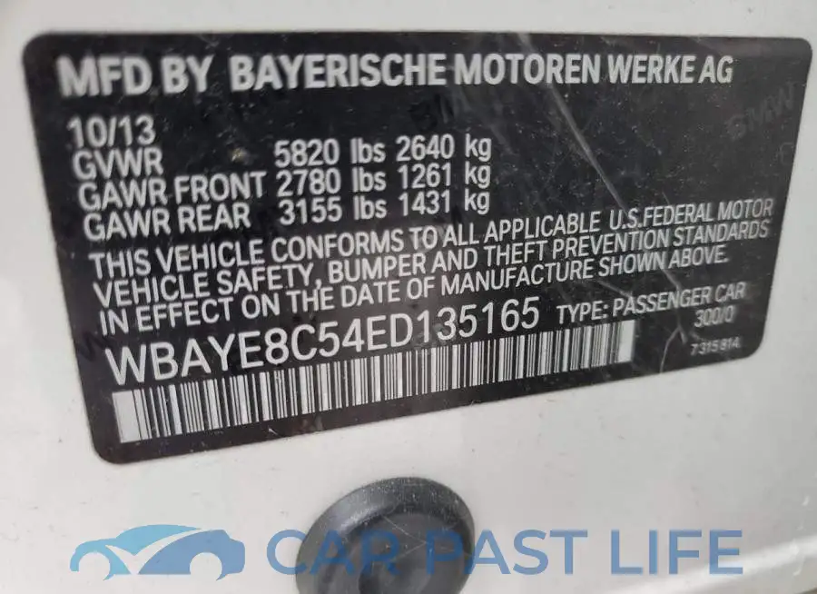 WBAYE8C54ED135165# 12
