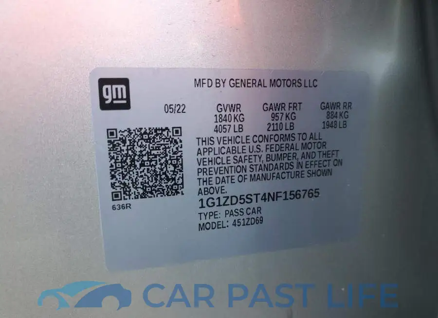 1G1ZD5ST4NF156765# 13