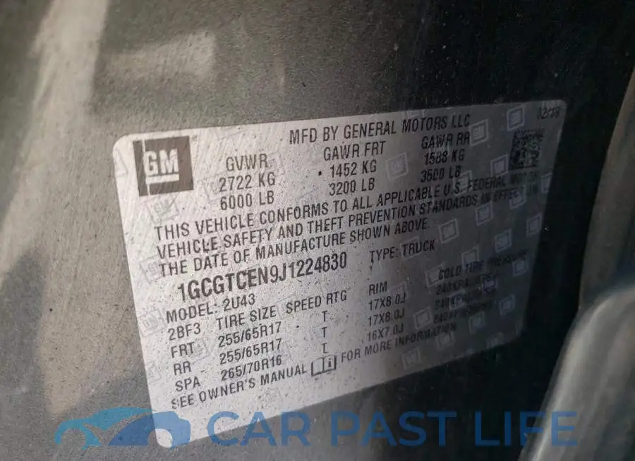1GCGTCEN9J1224830# 12