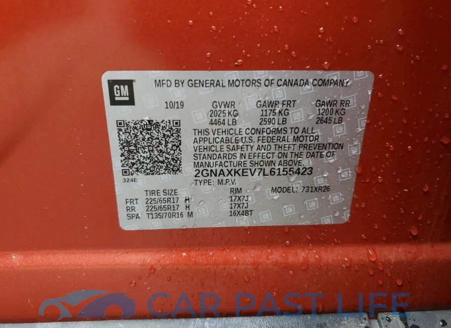 2GNAXKEV7L6155423# 12
