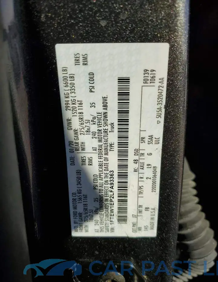 1FTEW1EP2LFA93363# 12