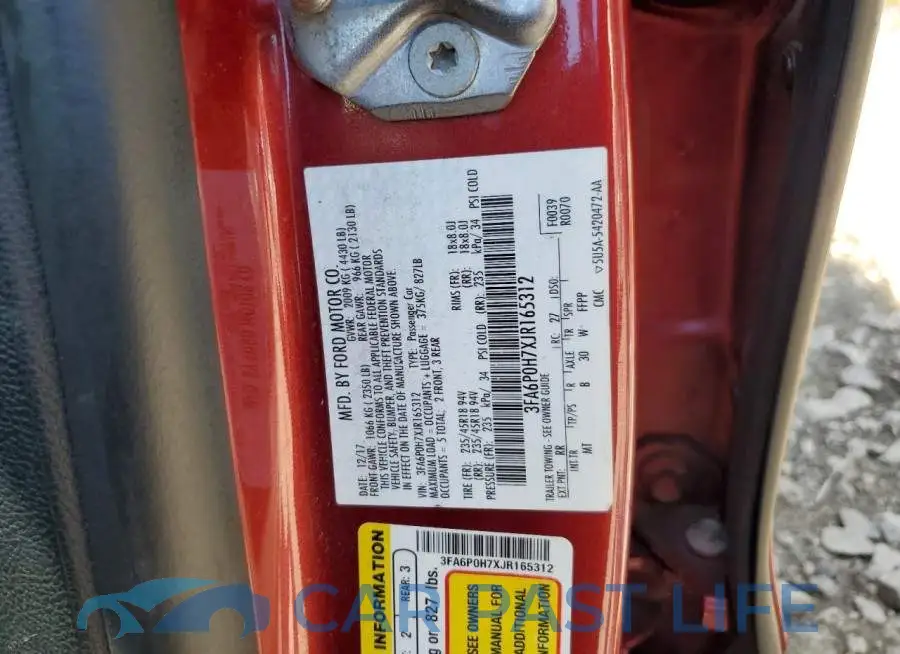 3FA6P0H7XJR165312# 12