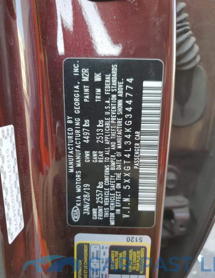 5XXGT4L34KG344774# 12