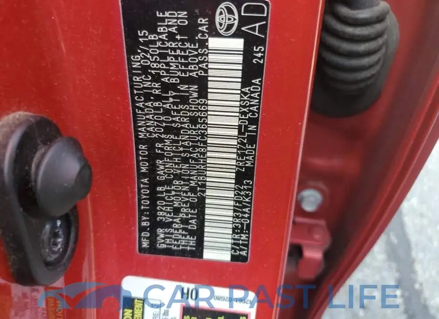 2T1BURHE8FC365669# 12