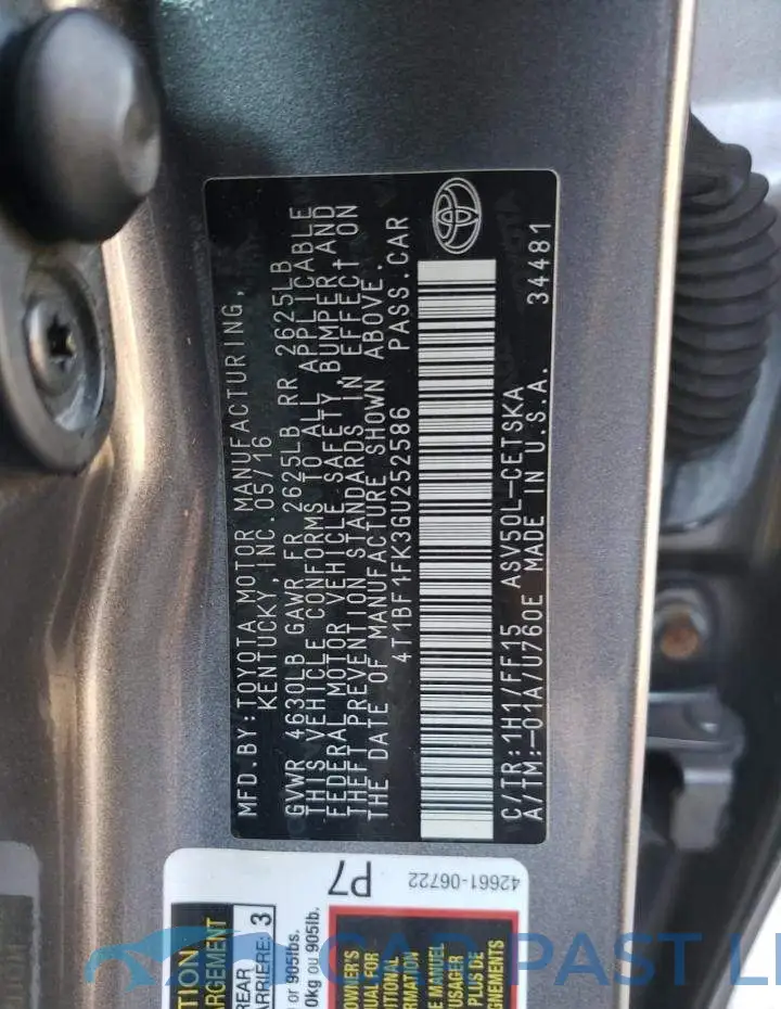 4T1BF1FK3GU252586# 12