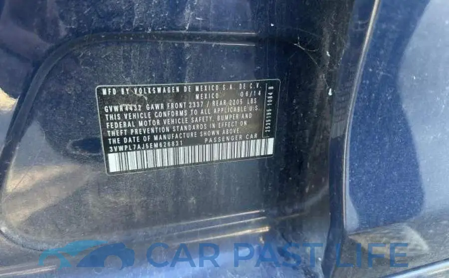 3VWPL7AJ5EM626831# 10