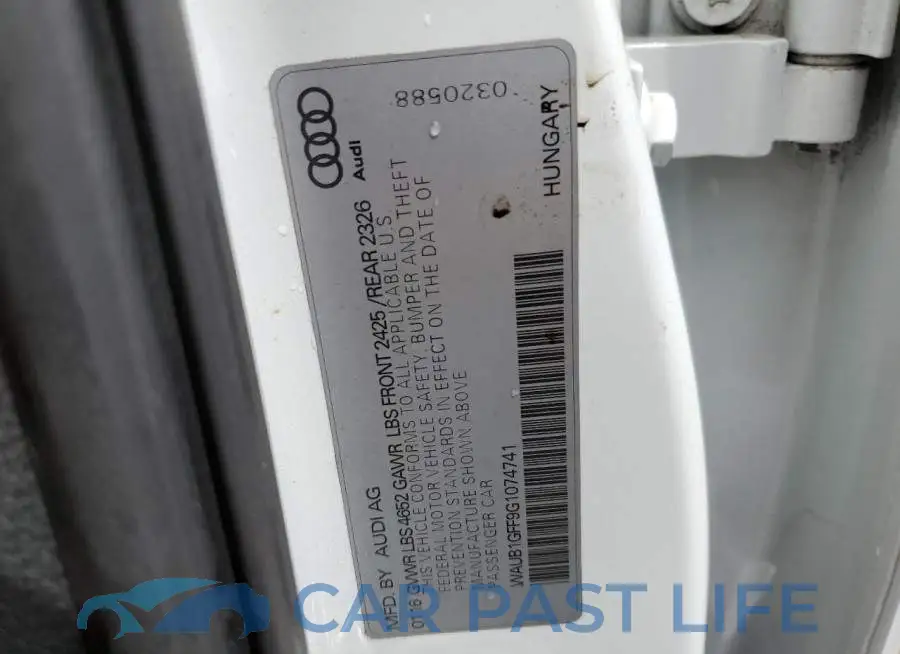 WAUB1GFF9G1074741# 12