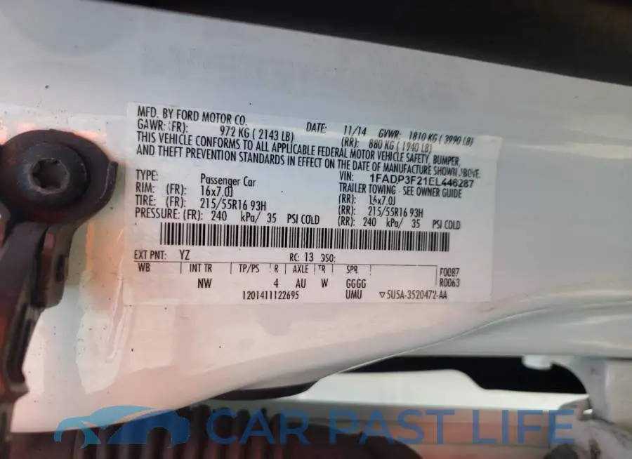 1FADP3F21EL446287# 12