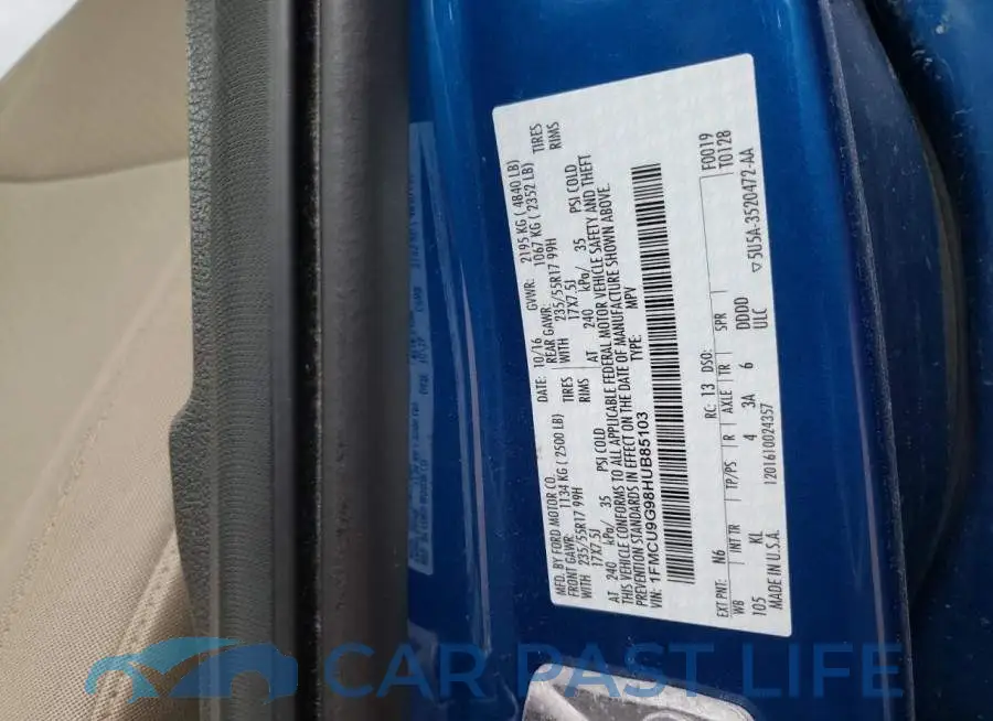1FMCU9G98HUB85103# 12