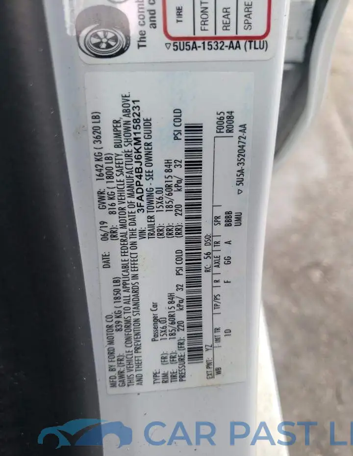 3FADP4BJ6KM158231# 13