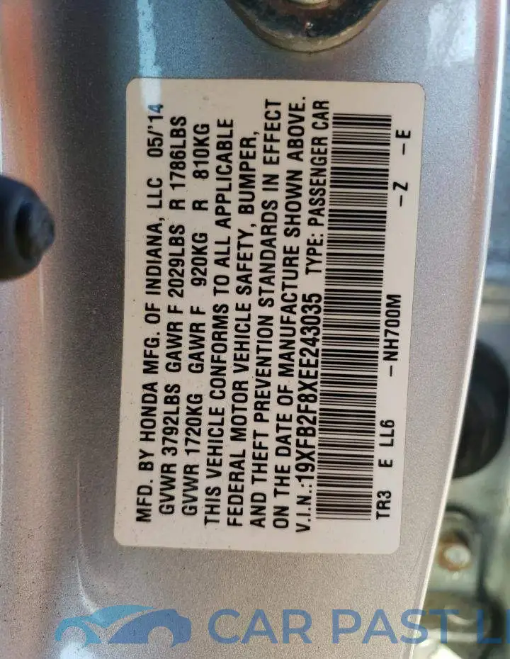 19XFB2F8XEE243035# 13