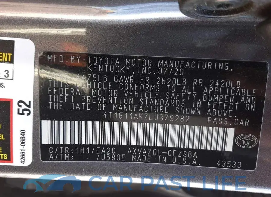 4T1G11AK7LU379282# 12