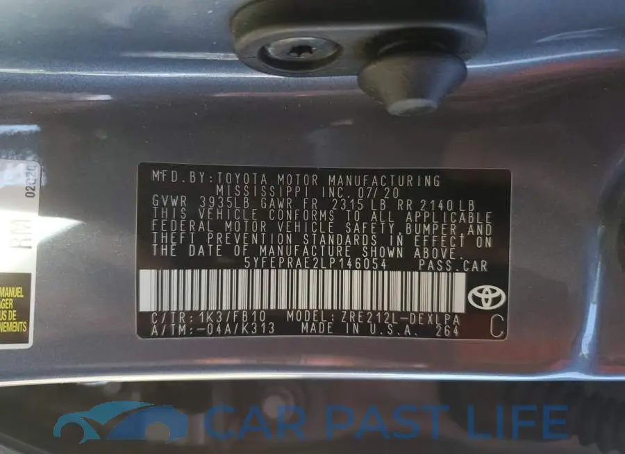 5YFEPRAE2LP146054# 12