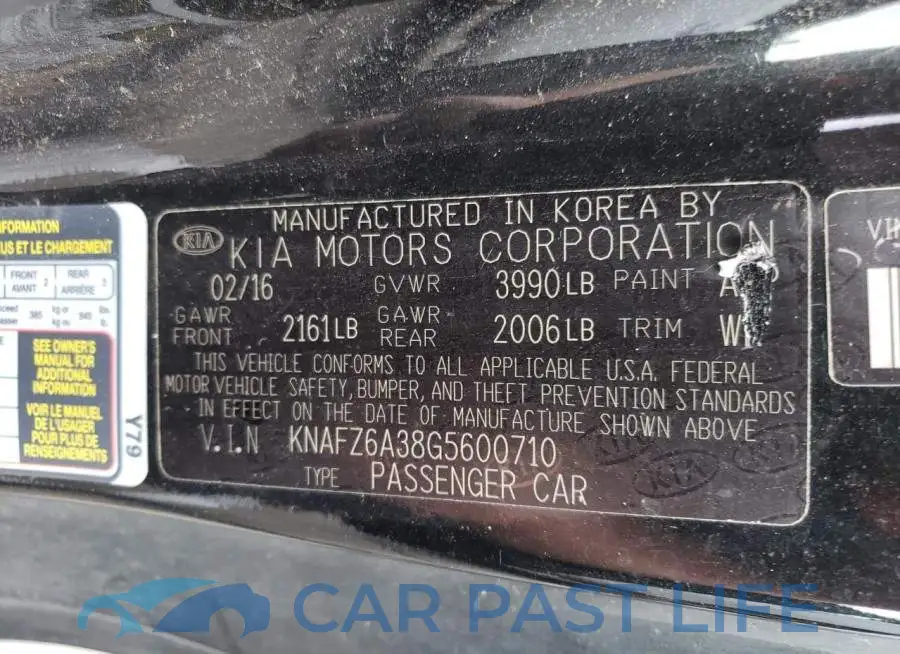 KNAFZ6A38G5600710# 12