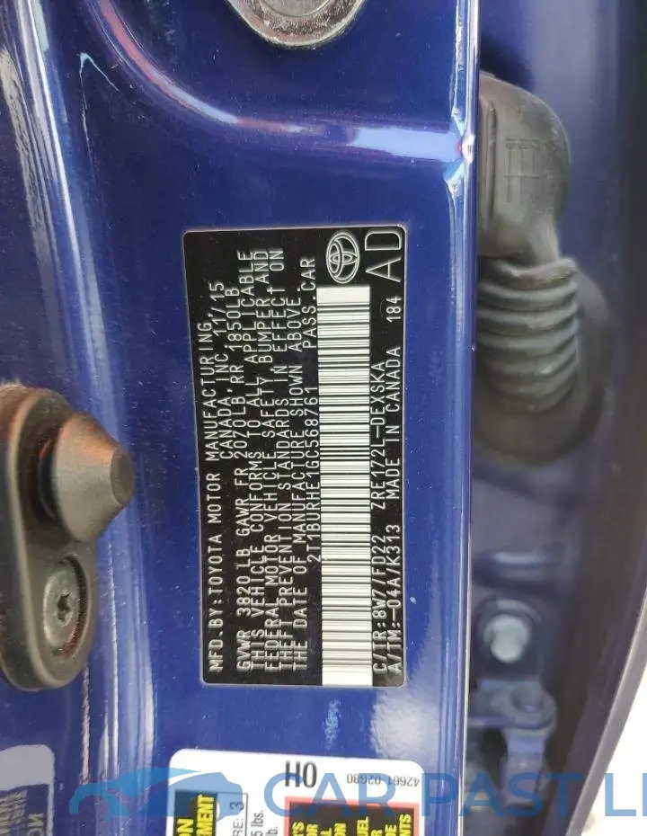 2T1BURHE1GC568761# 12