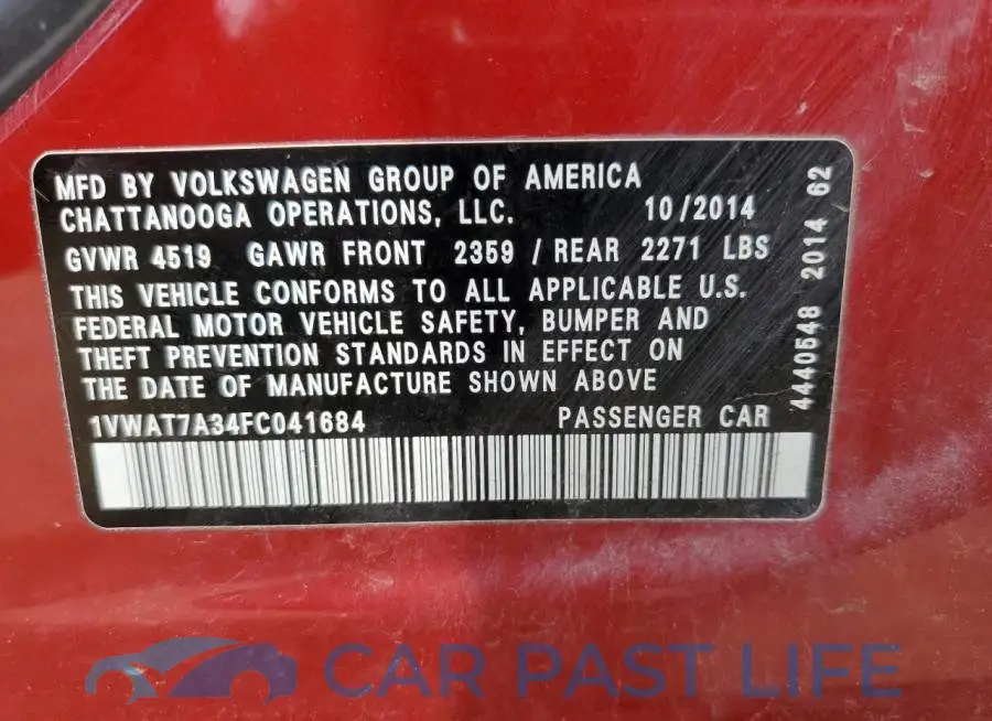 1VWAT7A34FC041684# 13