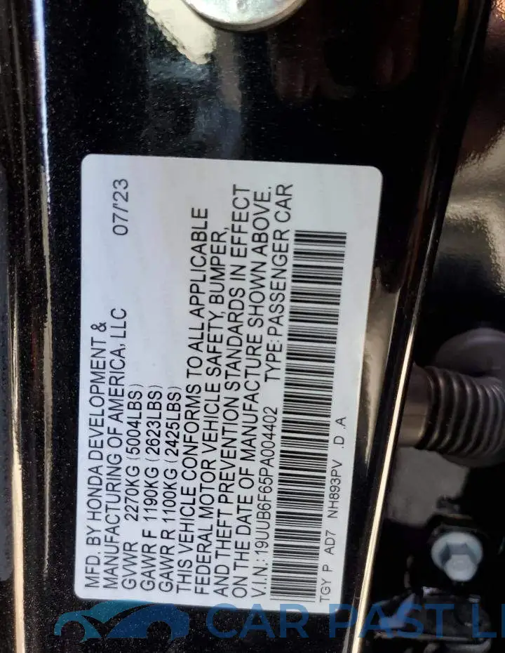 19UUB6F65PA004402# 12
