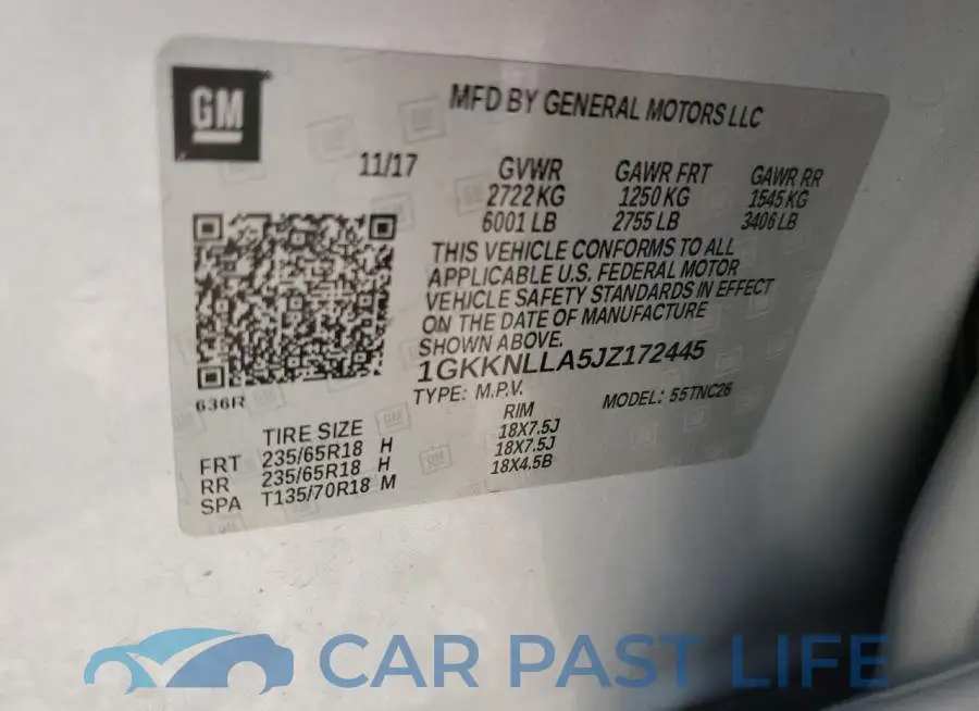 1GKKNLLA5JZ172445# 14