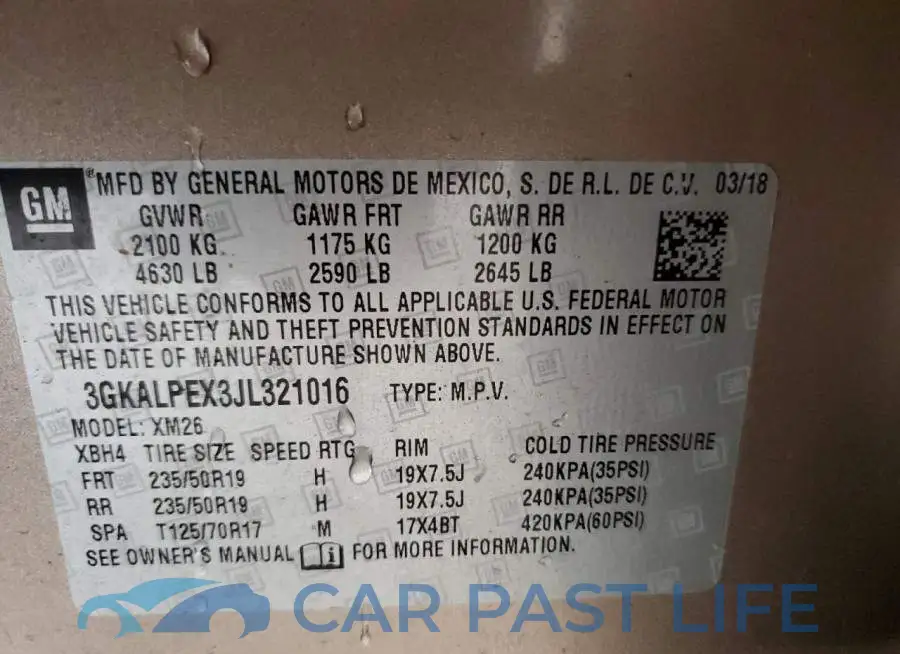 3GKALPEX3JL321016# 14