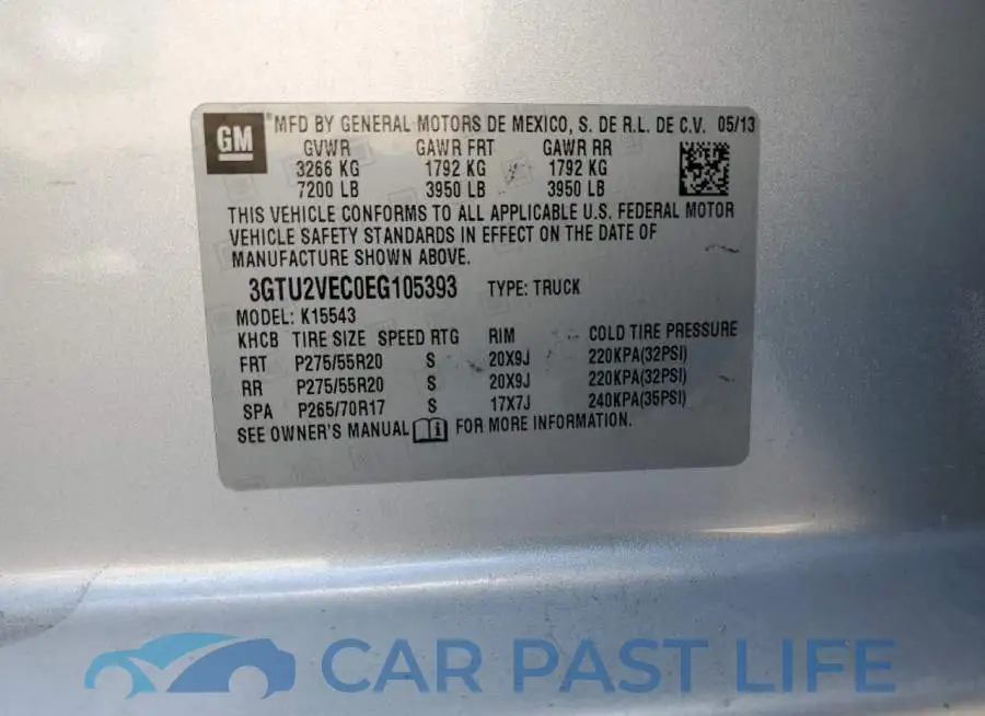 3GTU2VEC0EG105393# 12