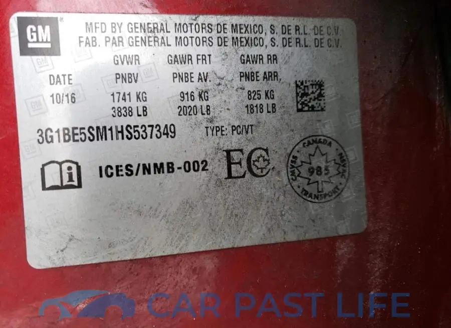 3G1BE5SM1HS537349# 12