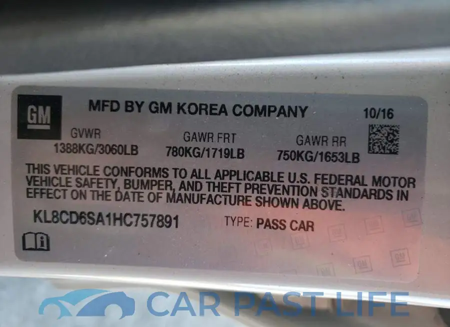KL8CD6SA1HC757891# 12