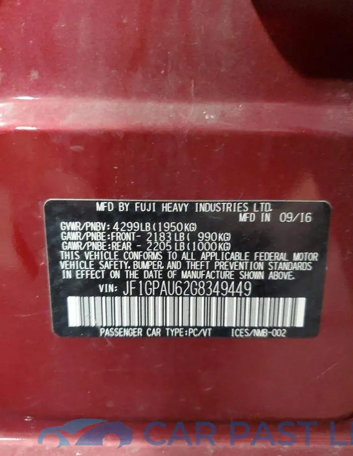 JF1GPAU62G8349449# 12