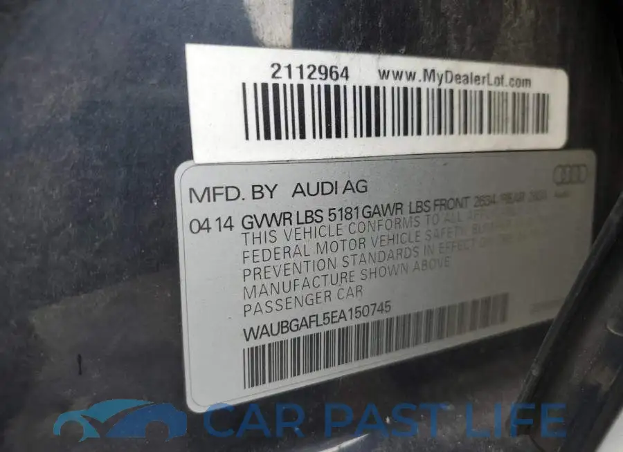 WAUBGAFL5EA150745# 12