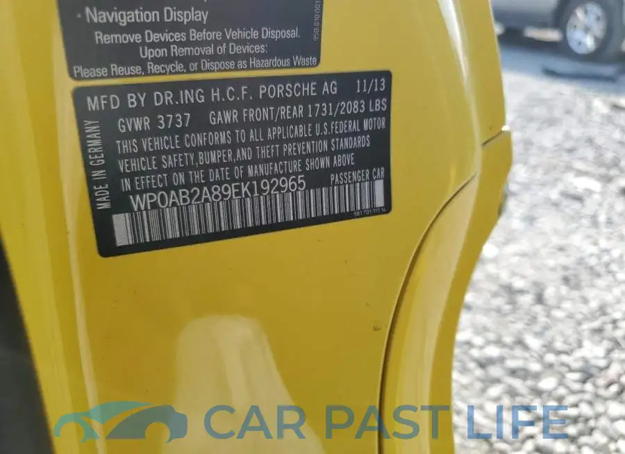 WP0AB2A89EK192965# 13