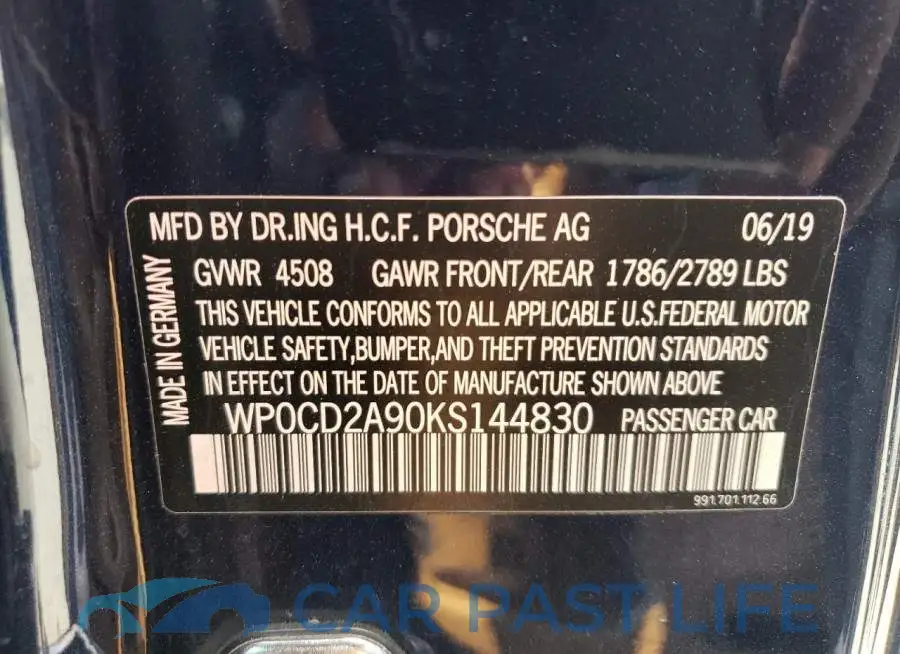 WP0CD2A90KS144830# 13