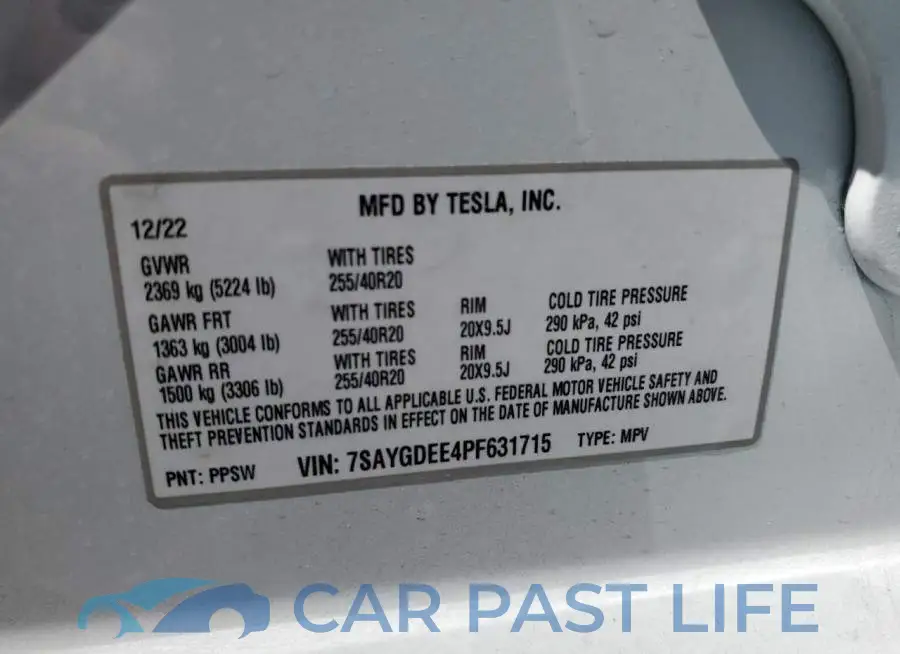 7SAYGDEE4PF631715# 12