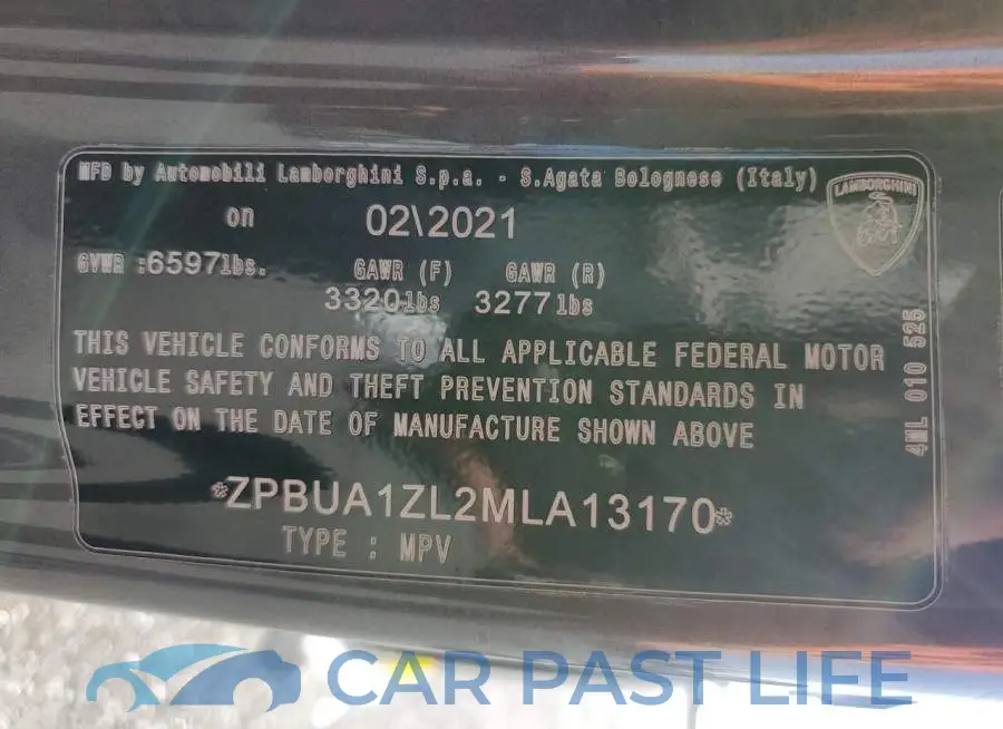 ZPBUA1ZL2MLA13170# 13