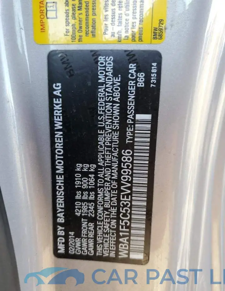 WBA1F5C53EVV99586# 12