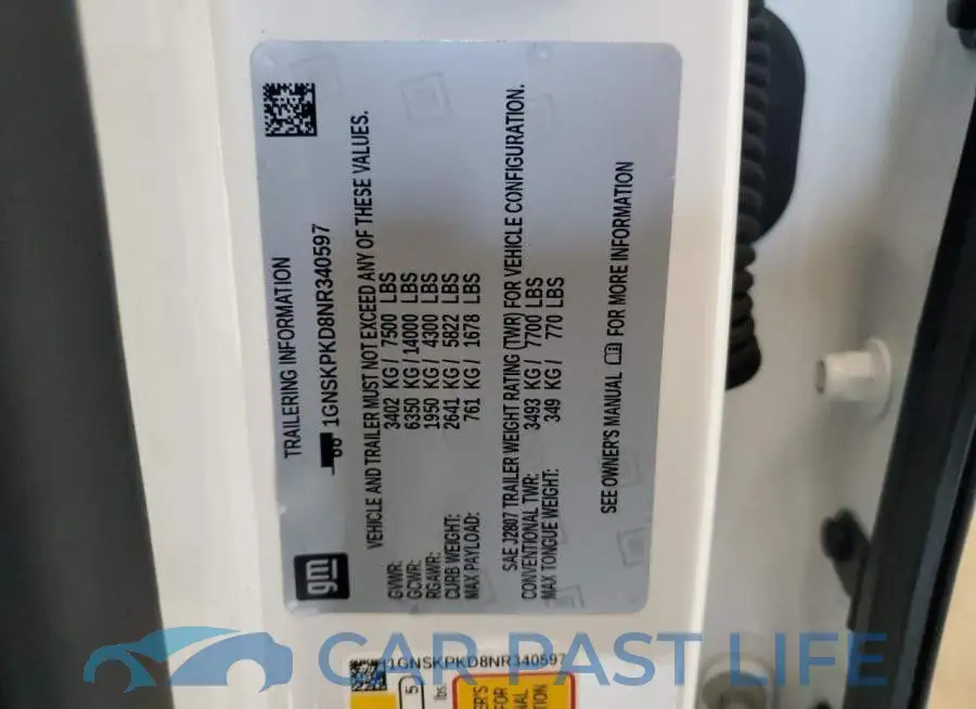 1GNSKPKD8NR340597# 13