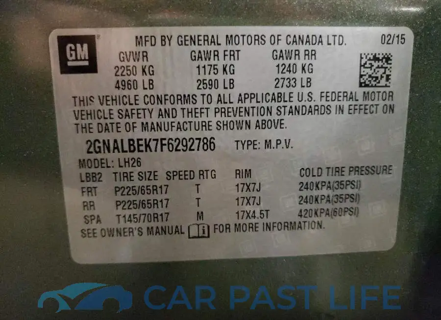 2GNALBEK7F6292786# 14