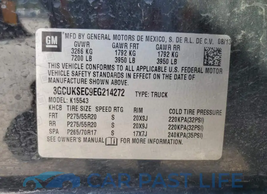 3GCUKSEC9EG214272# 12
